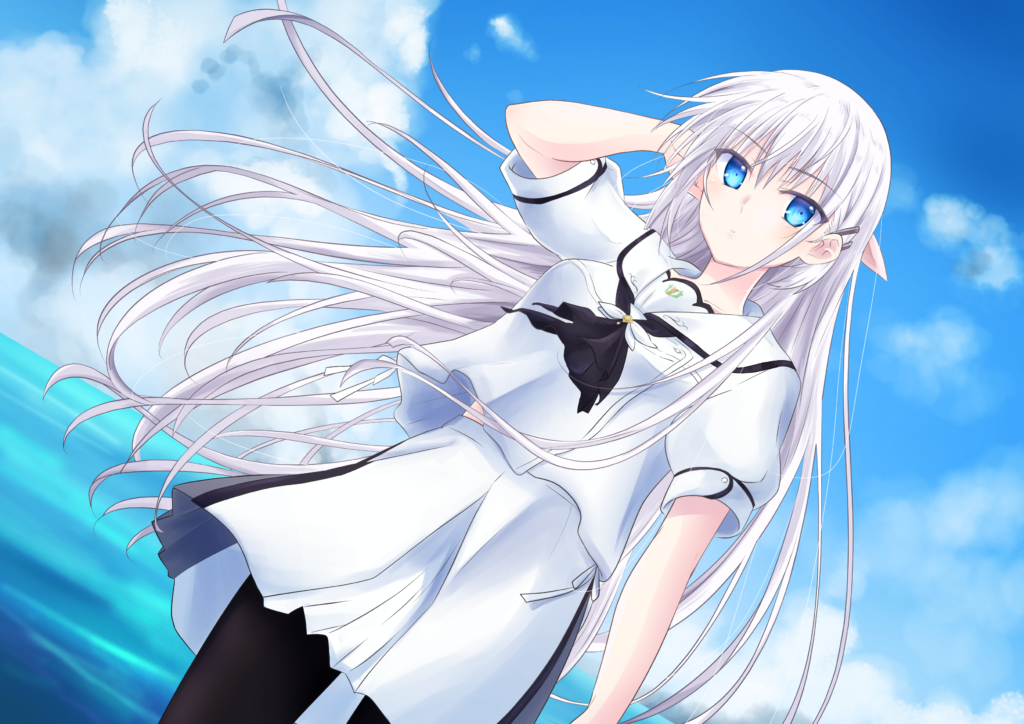 《summer pockets》海边，鸣濑白羽|DP次元图库